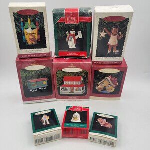 Hallmark Keepsake LOT of 9 Vintage Christmas Ornaments in Boxes